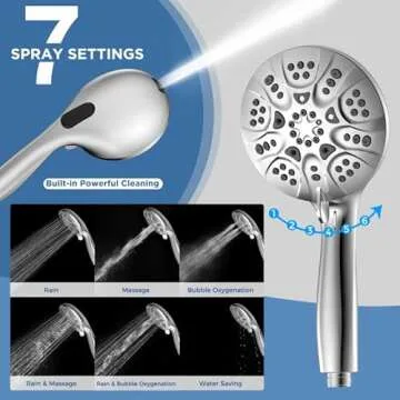 6-Mode High Pressure Handheld Shower Head with Power Wash, HOPOPRO High Flow Hand Held Showerhead Se...
