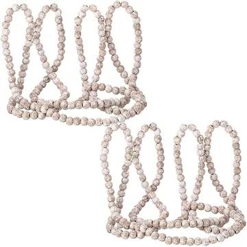 Yuxung Vintage Wooden Bead Garland for Christmas Decor