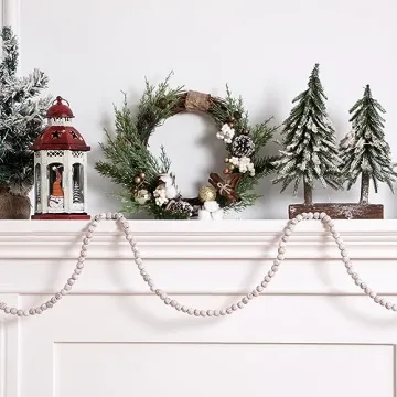 Yuxung Vintage Wooden Bead Garland for Christmas Decor