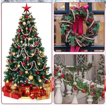 Yuxung Vintage Wooden Bead Garland for Christmas Decor