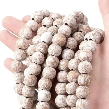 Yuxung Vintage Wooden Bead Garland for Christmas Decor