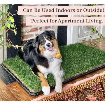 Washable Puppy Dog Pee Pads Mat, Reusable Pee Pad Mat (26.75 in x 51.5 in), Leakproof Potty Training Pad Mat, Real Grass Potty Training Flex Mat, Training Pee Pad Holder for Dogs - Tray Alternative