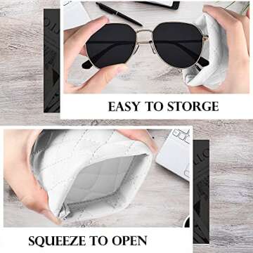 COMF-PRO Squeeze Top Sunglass Pouch - Portable Sunglass Organizer Pouch Bags Soft PU Leather Glasses 2 Pack