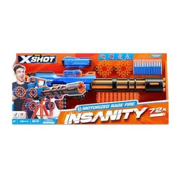 Zuru XSHOT Insanity Motorized Gatling Blaster - 72 Darts & Tripod Stand