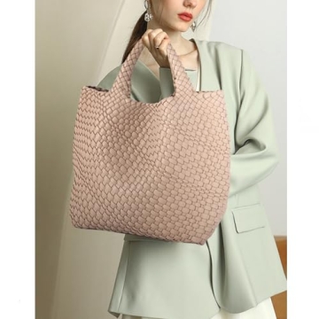 Stylish Vegan Leather Woven Handbag for Women