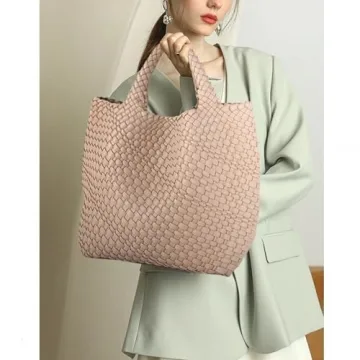 Stylish Vegan Leather Woven Handbag for Women