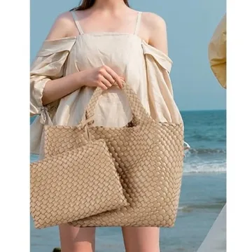 Stylish Vegan Leather Woven Handbag for Women
