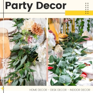 Eucalyptus Leaves Garland - 4 Pcs 6.5 Feet for Decor