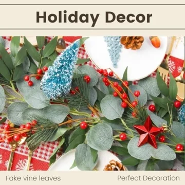 Eucalyptus Leaves Garland - 4 Pcs 6.5 Feet for Decor