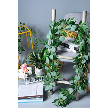 Eucalyptus Leaves Garland - 4 Pcs 6.5 Feet for Decor