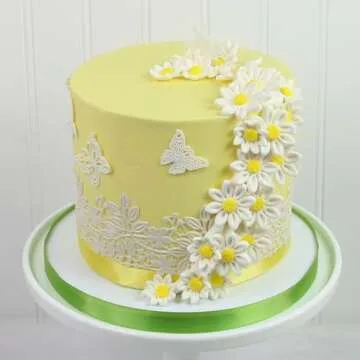 Global Sugar Art 36 Count Edible Daisy Sugar Cake Flowers, White Unwired, Small 1 inch by Chef Alan Tetreault