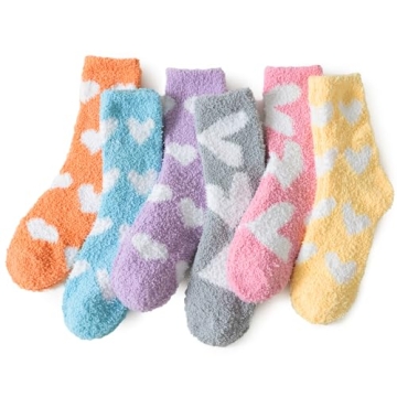 Cirorld 5/6 Pairs Fuzzy Socks for Women and Ladies, Warm Cozy Fluffy Socks Cute Winter Slipper Socks...