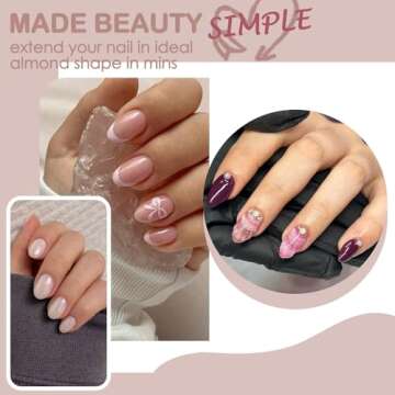 UNA GELLA Short Fake Nails Tips Almond Shape 504PCS Soft Press On Gel x Nail Tips Pre Shaped For Women Home Almond Nail Extension Full Cover, 12 Sizes Acrylic Gelly Tips