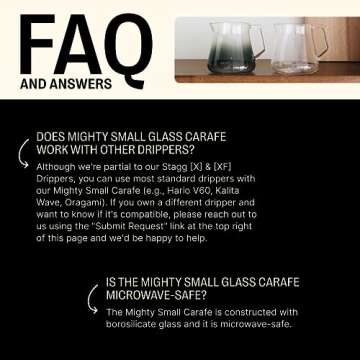 Fellow Mighty Small Glass Carafe - Manual Pour Over Coffee Beaker and Tea Steeper, Borosilicate Glass Decanter, 16.9 oz Clear Container