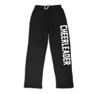 Varsity Cheerleader Sweatpants | Cheer Apparel by ChalkTalk Sports | Black/White | Youth Large