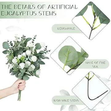 Giegxin 270 Pcs Mixed Eucalyptus Wedding Decor Stems