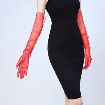 Aniler 27'' Long Tulle Gloves for Elegant Occasions