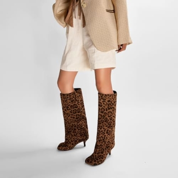 CAGLGLZ Women’s Stylish Knee High Suede Boots