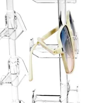 MOOCA Acrylic Rotating Sunglasses, Eyewear Holder Display, Eyewear Collection, Sunglasses Holder, Eyeglass Case, High Capacity Eyewear Organizer, 20 Pairs