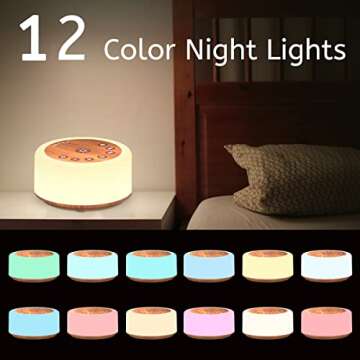 Portable ColourNoise Sound Machine with Night Lights for Relaxation