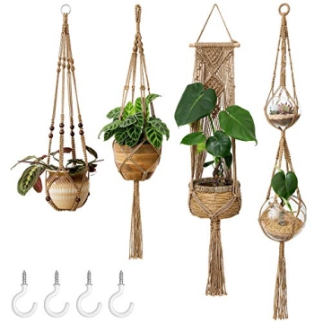 Mkono Macrame Plant Hangers for Home Decor and Gift