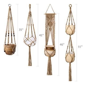 Mkono Macrame Plant Hangers for Home Decor and Gift