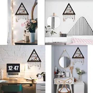 Rustic Triangle Wooden Jewelry Organizer for Stylish Display