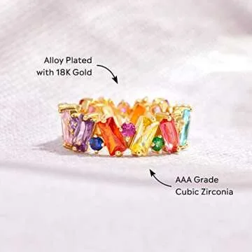 STORYJEWELLERY Rainbow Ring - Vibrant Gold Plated Jewelry