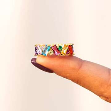 STORYJEWELLERY Rainbow Ring - Vibrant Gold Plated Jewelry