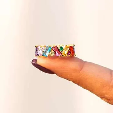 STORYJEWELLERY Rainbow Ring - Vibrant Gold Plated Jewelry