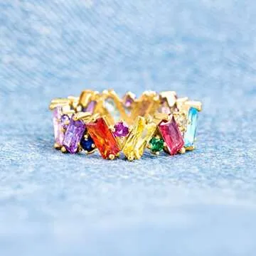 STORYJEWELLERY Rainbow Ring - Vibrant Gold Plated Jewelry