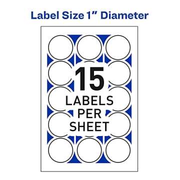 Avery Mailing Seals, 1" Round Labels, White, 600 Printable Mailing Labels (05247)