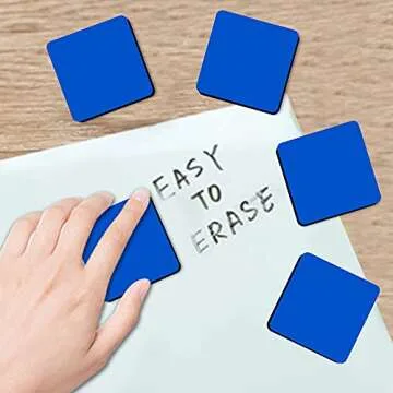 OFFICDO Dry Erase Erasers, 48 Pack Mini Magnetic Whiteboard Erasers Dry Erasers Chalkboard Erasers for Kids, Student, Classroom, Teacher Supplies, Home and Office (Blue, 2 x 2 x 0.79 Inch)