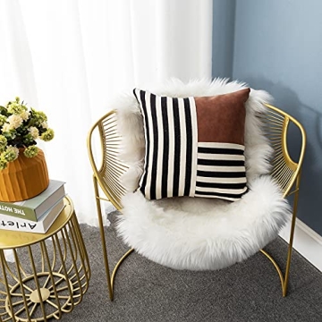 LIGICKY Boho Faux Leather Decorative Pillow Covers 18x18