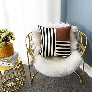 LIGICKY Boho Faux Leather Decorative Pillow Covers 18x18