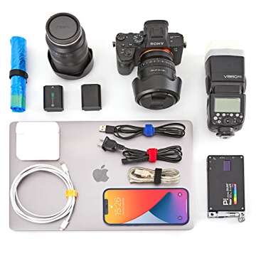 100 PCS Reusable Cable Ties with Hook and Loop, Multi-purpose Adjustable 8 Inch Cable Management Wir...