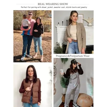 WANTROY Maternity Long Sleeve Ribbed Knit Shirt