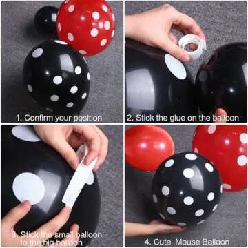 Gejoy 117 Mouse Balloon Garland Arch Kit Black Red White Gold/rose Red Pink Balloon Garland Arch and Strip for Theme Party Baby Shower Birthday Wedding Decoration