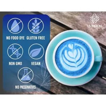 LA MOON TEA Blue Thai Tea Mix - Traditional Loose Leaf from Butterfly Pea Flower and Assam Black for Home-made Iced Tea, Boba & Latte No Food Dye, 7.05 Oz.