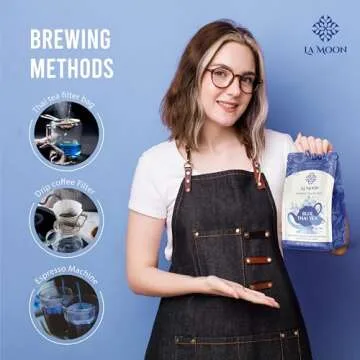 LA MOON TEA Blue Thai Tea Mix - Traditional Loose Leaf from Butterfly Pea Flower and Assam Black for Home-made Iced Tea, Boba & Latte No Food Dye, 7.05 Oz.