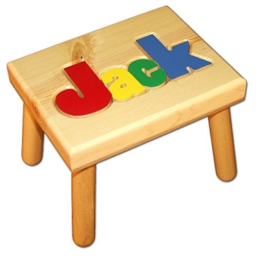 Personalized Wooden Name Puzzle Stool for Kids