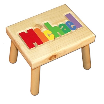 Personalized Wooden Name Puzzle Stool for Kids