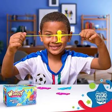 Stretchy Happy Man Toy Party Favors: Bendy Toys Set of 24 - Perfect Stretchy Toys Small Prizes for Goody Bag Stuffers and Egg Fillers