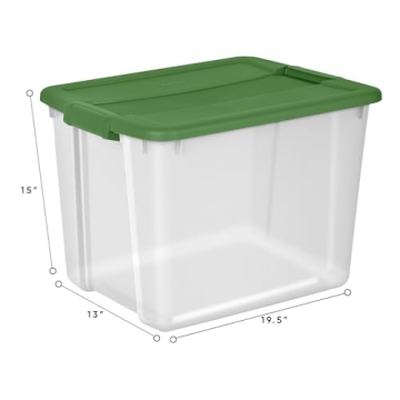 Sterilite 12 Gal Stackable Storage Bins 4-Pack Green Lids
