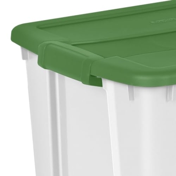 Sterilite 12 Gal Stackable Storage Bins 4-Pack Green Lids