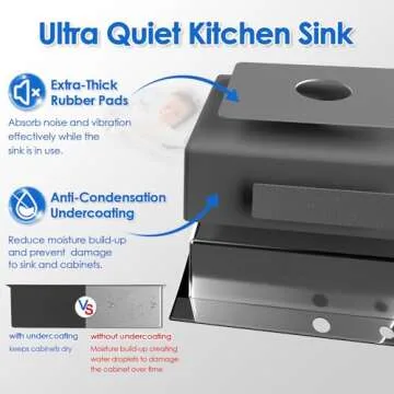 ROVOGO 304 Stainless Steel Kitchen Sink - Durable & Quiet