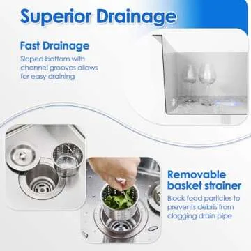 ROVOGO 304 Stainless Steel Kitchen Sink - Durable & Quiet