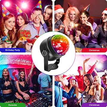 Litake Party Lights,Strobe Lights for Parties,Sound Activated Disco Ball Lights with Remote,RGB 7 Colors Changing Disco DJ Lights for Home Party Room Dance Club Xmas Birthday Wedding Show -2 Packs