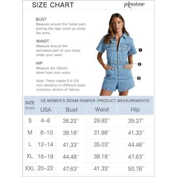 Trendy PLNOTME Women's Summer Denim Romper for Style