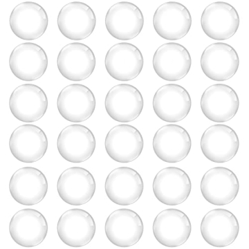 30PCS Clear Glass Cabochons 1 Inch Dome Tile Clear Glass Tiles Non-Calibrated Round Gems for Crafts,...